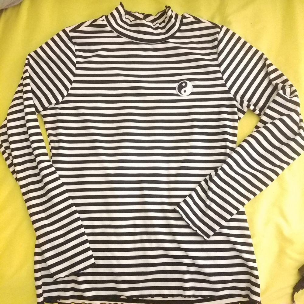 Hot Topic striped mock turtle neck